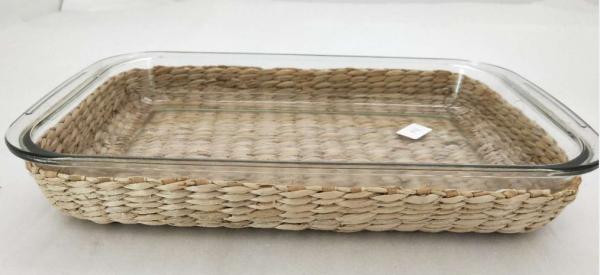 Best selling Seagrass bottle carrier Wicker detox bottle holder Seagrass glass