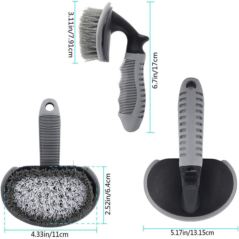 6PC T Type Manual Single Car Detailing Brush Round Head For Tire