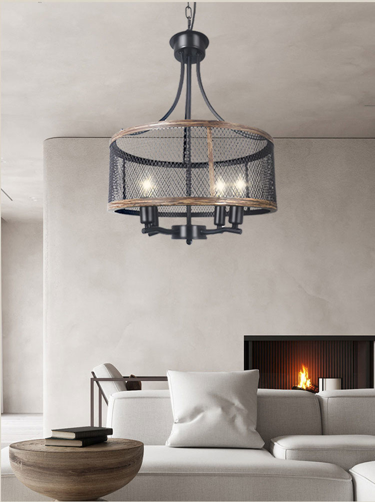Industrial Retro Ceiling Lamp American Farmhouse Wood Grain Lamp Dining Room Porch Lighting(WH-VP-243)