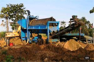 Quality gold and diamond mining equipment gemstone trommel washing plant with long clay scrubber wholesale