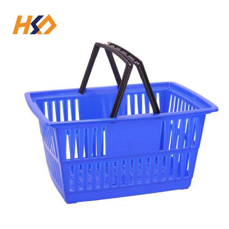 30L 520mm 355mm Handheld Shopping Baskets For Grocery Store With Black Handles