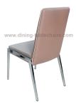 Polyurethane PU Upholstered Chromed Dining Chair Livingroom Chair Leisure Chair