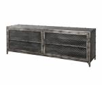 Iron Gray Color Industrial Style Metal Iron TV Stand With Metal Mesh Door