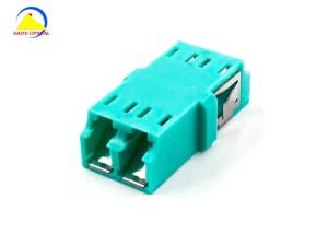 Quality Flangeless LC Fiber Optic Adapter 10G MM OM3 Aqua Duplex FTTH wholesale