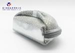 Silver Sequins On Bag Big Bowknot On Front Side Fabric Makeup Bag 20.5X7.5X17