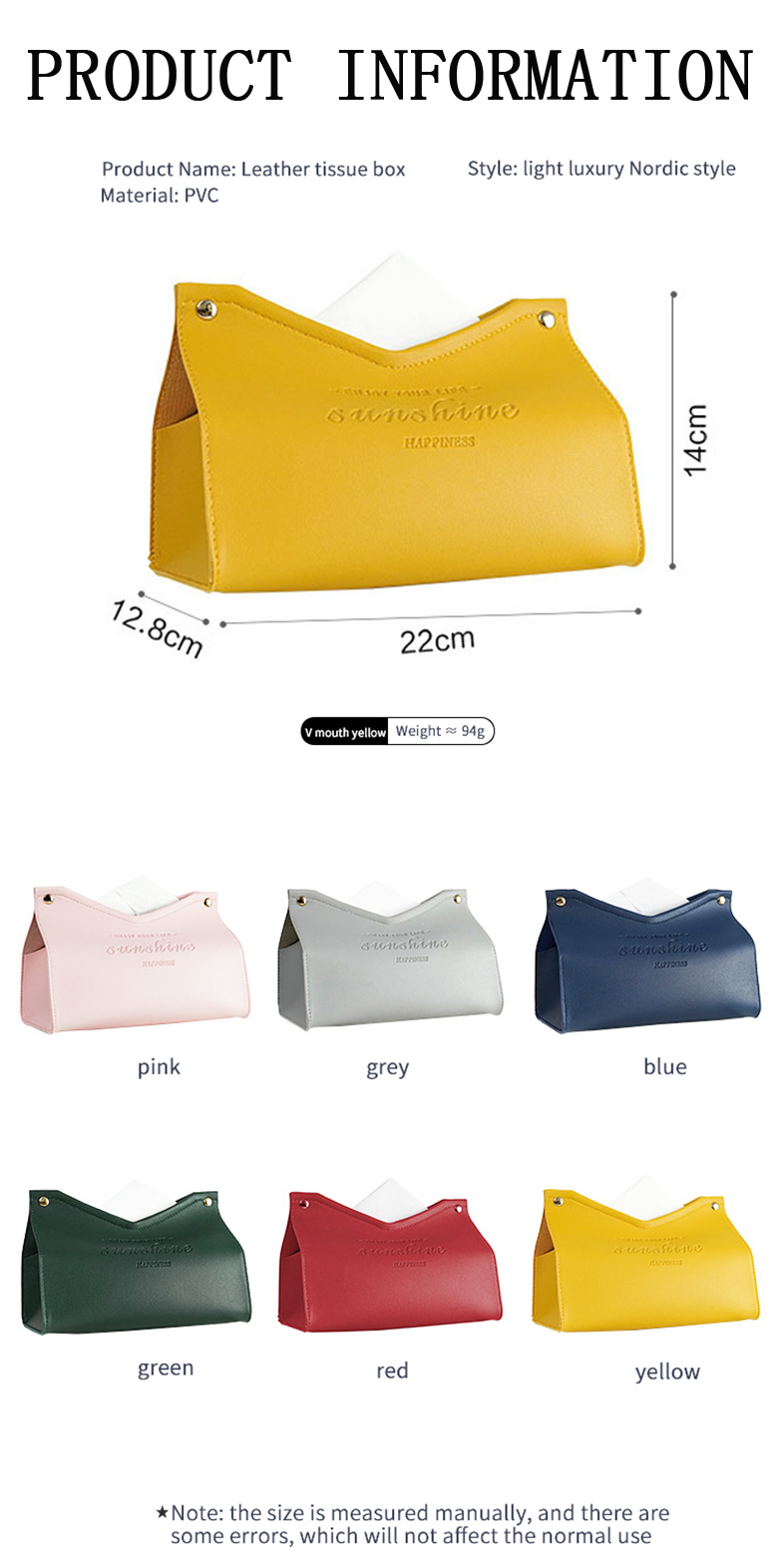 Rectangular Plastic Tissue Box Cover for Luxury Nordic Restaurant in Desktop Space