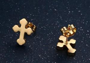 Quality Personalized body piercing jewelry stainless steel cross stud earrings for women wholesale