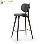 97cm Height Contemporary Bar Chairs Solid Wood Club Chair Bar Stools