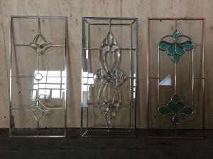 Quality Single decorative leaded glass for cabinet door with electroplating technology 1000*300MM wholesale