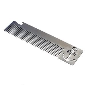 Quality Custom cool innovative men gift, engrave logo stainless steel long barber beard comb bottle opener wholesale