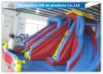 Exciting 3 Lanes Backyard Inflatable Water Slides With Swimming Pool