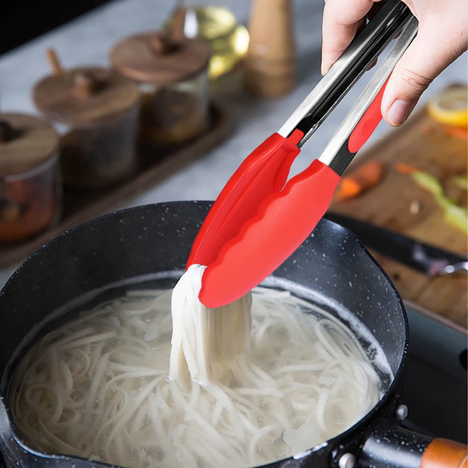 Silicone Kitchen Tongs With Silicone Tips Set Of 3 Heat Resistant Tongs Tools For Serving Food 7 Inch 9 Inch 12 Inch