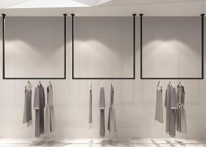 Quality Pensile Style Clothing Display Rack , Retail Store Fixtures Iron Baking Material wholesale