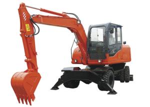 Quality Heavy Equipment Excavator , 0.4 M3 Bucket Capacity 8 Tonne Wheeled Excavators wholesale