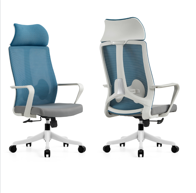 Adjustable Height Mid Back Staff Swivel Mesh Office Chair with Solid Wood Legs Armrest