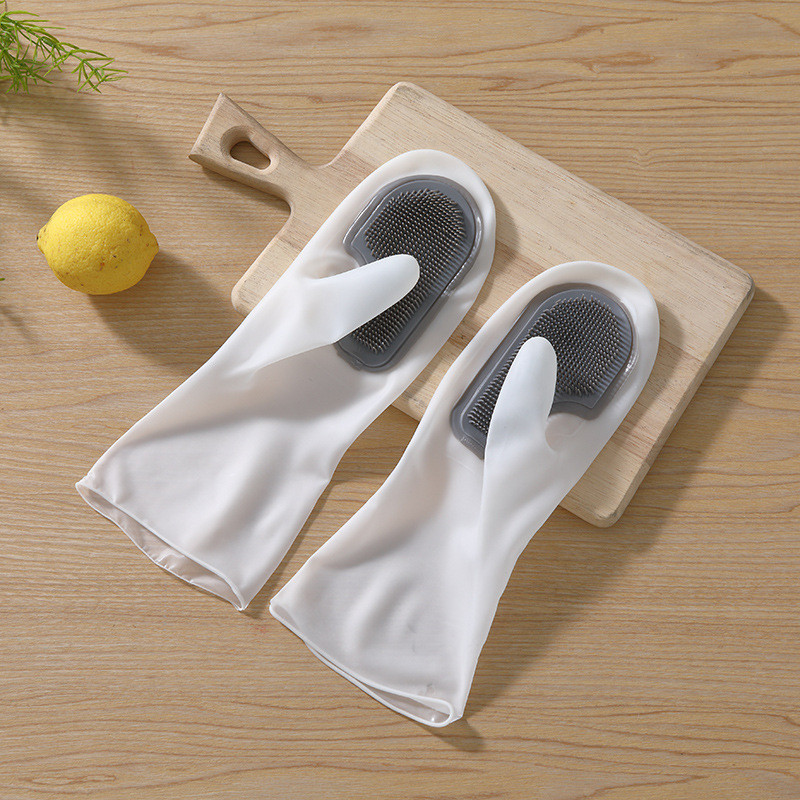 Silicone Dish Washing Gloves Reusable Cleaning Gloves Silicone Scrubber Gloves For Household, Bathroom Pet Bathing Cars