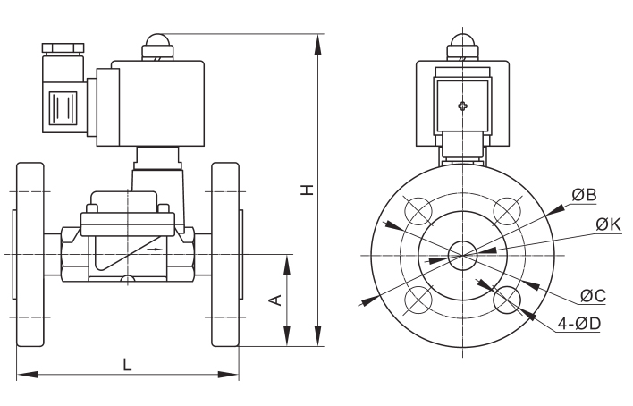1 1/4'' Flanged Stainless Steel 304 Solenoid Valve PTFE Seal 24V 220V