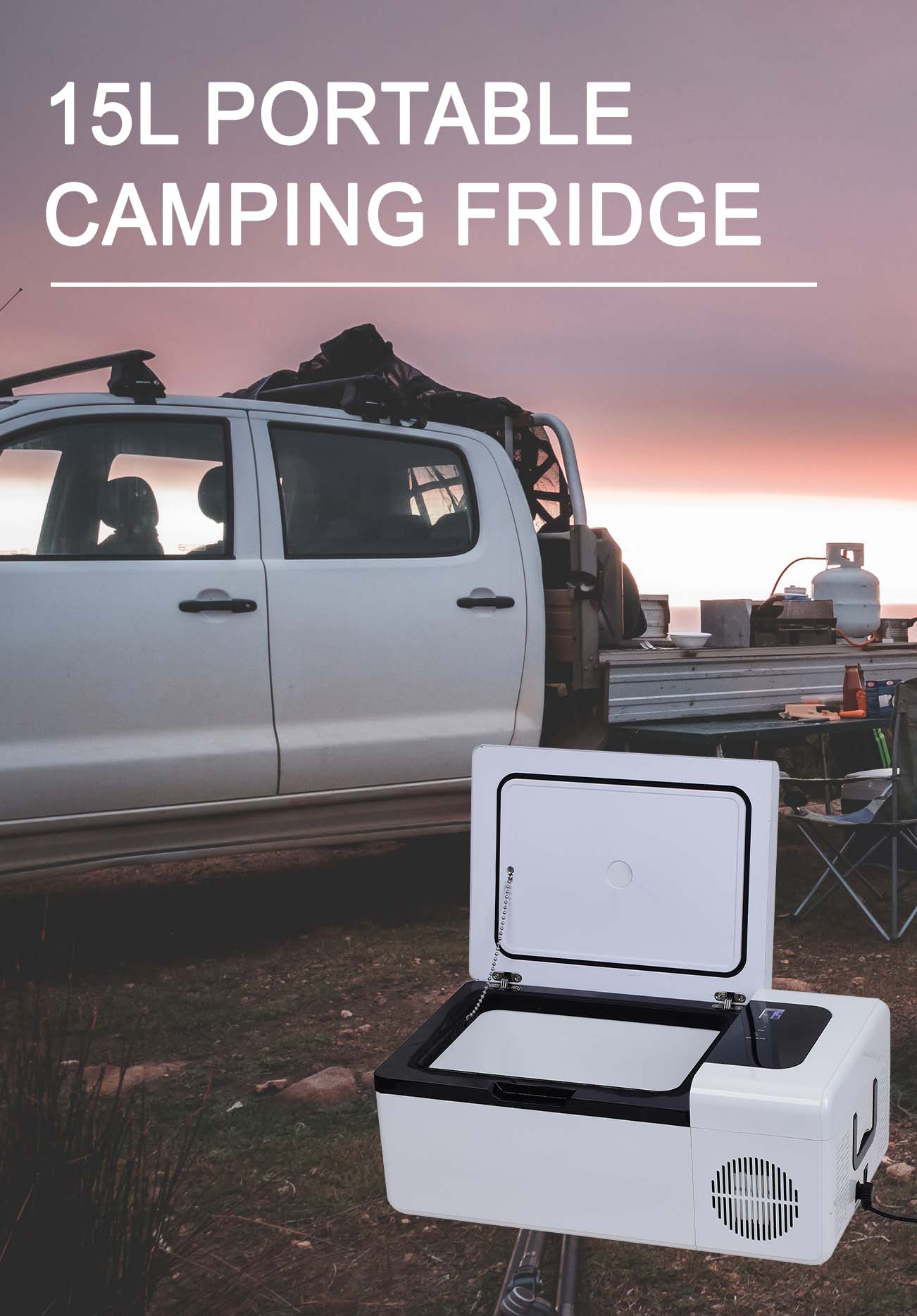 Portable Custom Color 15L Campers Refrigerator Keep Your Food Fresh and Cold Anywhere