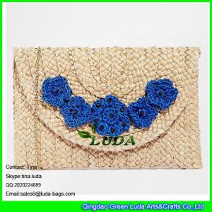 Quality LUDA flower power straw handbags paper straw clutch hand bags wholesale