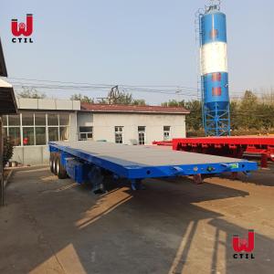 Quality CCC Tri Axle Truck Semi Trailers 60t Flatbed Trailer Truck wholesale