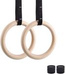 gymnastic rings wood 32mm Wooden Gym Rings with Enhanced Flexible Buckles &