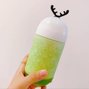Quality Soda Can Screw Tops 350ml Plastic Milk Bottle Cute Antler Screw Cap Color Coating wholesale
