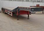 75 Tons 17m Lowbed Semi Trailer Truck , Tri - Axle Semi Flatbed Trailers