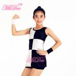 Elegant Black White Dance Competition Costumes Sequin Vest Dance Dress