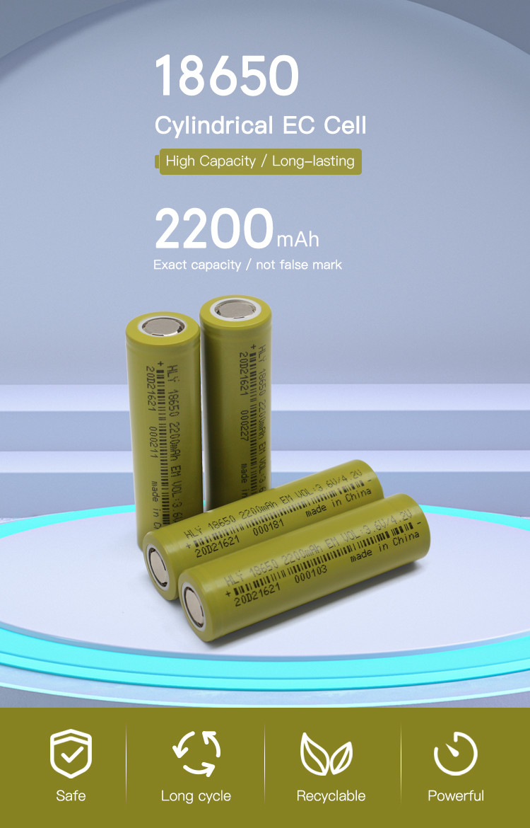 3.6 Volt 18650 2200mah Super Rechargeable Li Ion Battery High Capacity