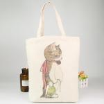 Eco Organic Printed Reusable Shopping Bags Recyclable Cotton Bag