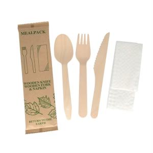 Quality Biodegradable Tableware Cutlery Set , Barbecue Wooden Forks And Spoons Disposable wholesale