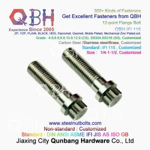 Quality QBH 1/4-1-1/2 IFI 115 Carbon Steel/Stainless Steel 12 Point Screws IFI115 Flange Spline Bolts wholesale
