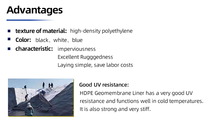 High Tensile Strength 1.5mm HDPE Geomembrane Liner for Landfill Dam Fish Farm and Pond