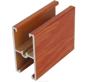 China 6008 T6 Anti Fading Wood Look Aluminium Profile  Anodizing Protection on sale