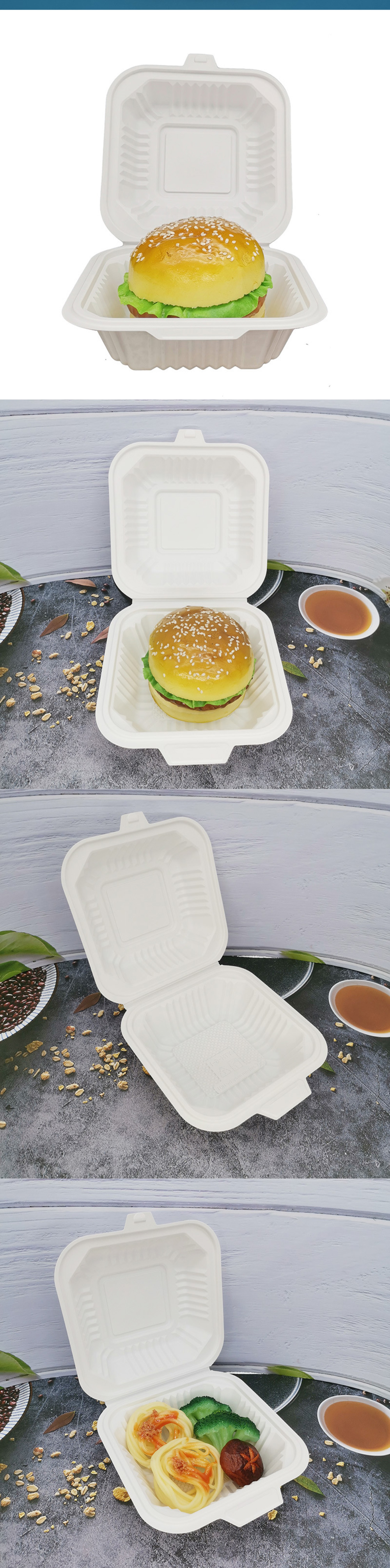 White Food Packing Disposable Microwave Safe Square Plastic Lunch Boxes with Lids Pricing