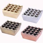 Novelty 16 Grids Stainless Steel Square Cigarette Ashtray