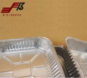 Quality OEM Logo Square Foil Trays Smooth Silver Foil Food Container wholesale