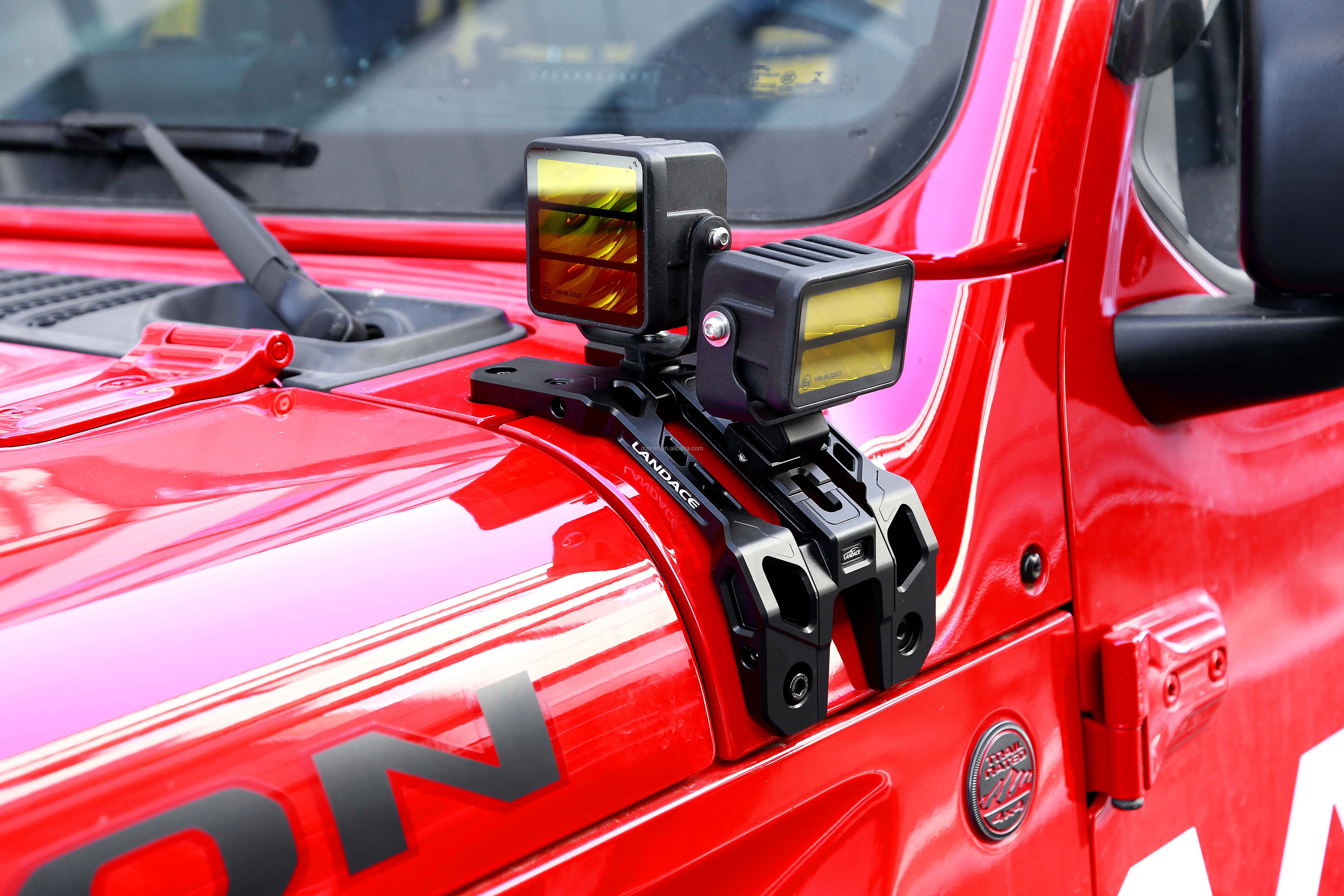 Off Road Car Wrangler JL A Pillar Light Hood Mount Bracket Aluminum Alloy 235*130*100mm