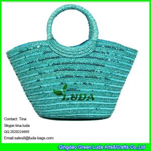 Quality LUDA monogrammed beach bag wheat straw hobo shoulder bags wholesale