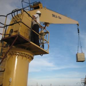 Quality 5t 13.5m Oil Tanker Hydraulic Straight Boom Ship Marine Crane Marine Ship Deck Crane wholesale