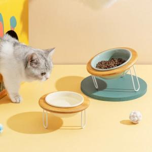 Quality Nordic Height Adjustable Ceramic Dog Bowls With Stand 10.2oz 20.5oz 27.3oz wholesale
