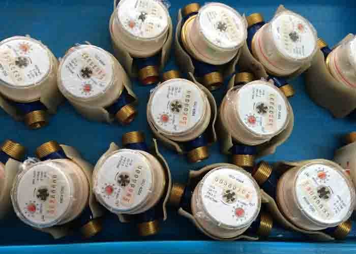 Turbine Hot Wate Multi Jet Water Meter Dry Dial With Totalizer / Flow Rate