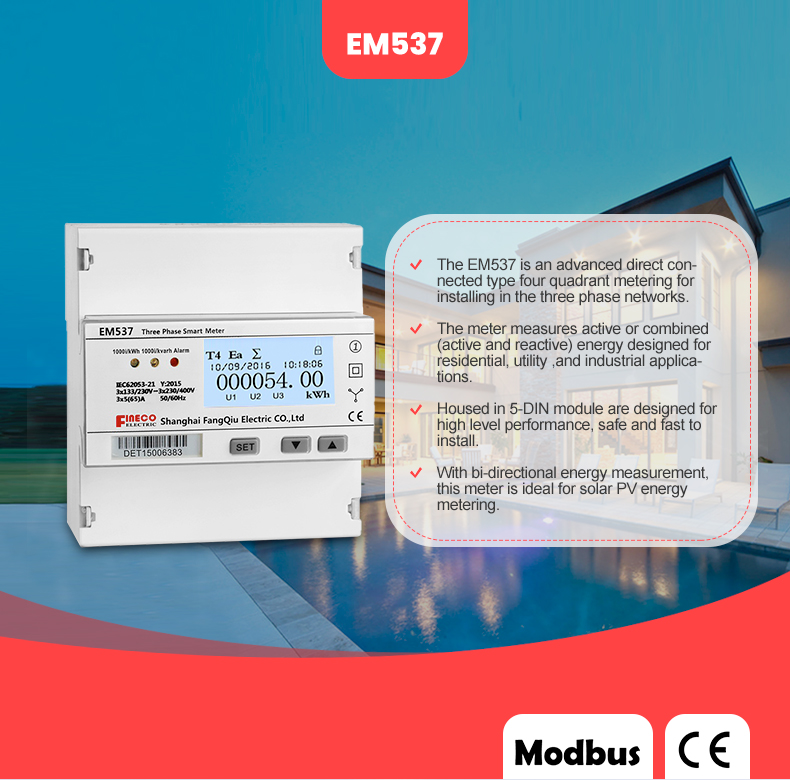CE Certified 65A Direct Metering Internal Switch Power Electric Meter Counter 90*104.5*60