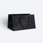 Handmade Luxury Black White Paper Bag Gift Custom Printed Shopping Bag