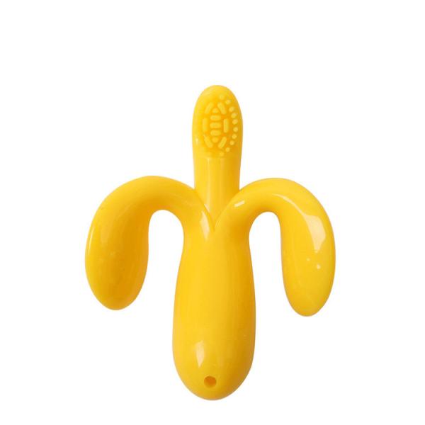 Durable Baby Silicone Toothbrush Banana Cartoon Toothbrush Food Grade Silicone