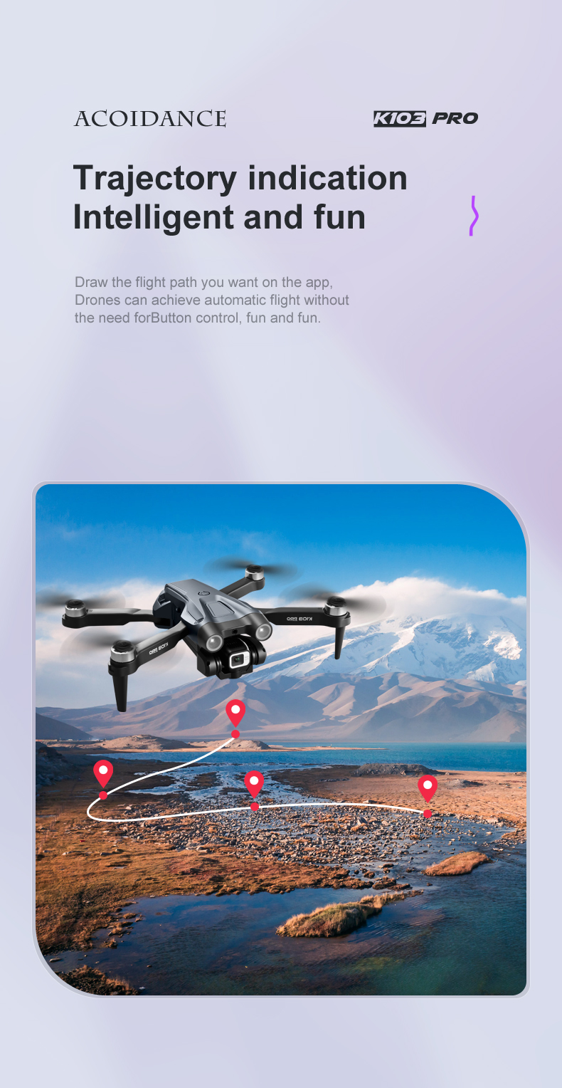 K103 Pro Aerial Drone 8k HD Camera GPS Obstacle Avoidance RC Helicopter FPV Wifi Professional Foldable Quadcopter Toy