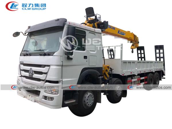 24.4m Lifting Height Truck Mounted Crane Telescopic Boom Crane Howo 8X4 371hp