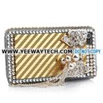 Lovely Butterfly Rhinestone Case For iPhone 4S - Golden
