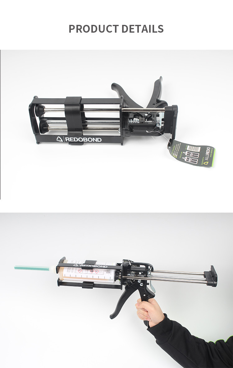 Heavy Duty Metal Dual Component Cartridge Gun For Dual Cartridge Adhesives 200 Ml 1/1