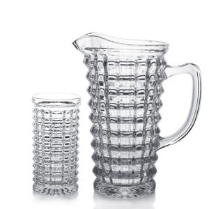 Quality Wholesale Horizontal StripesGlass Pitcher Collection Hiball Glass Set wholesale